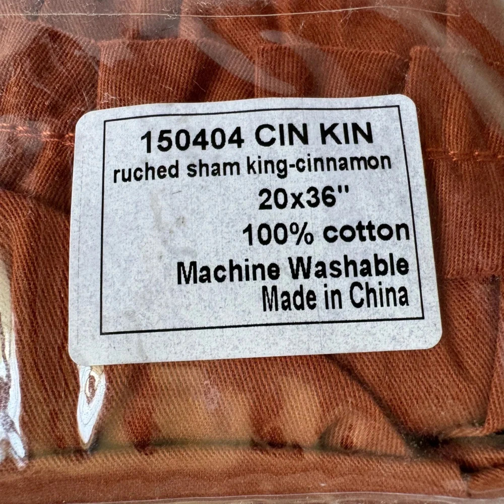 Grandin Road Ruched Solid Color Cinnamon Bedding Collection King Duvet and Shams